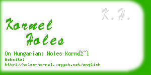 kornel holes business card
